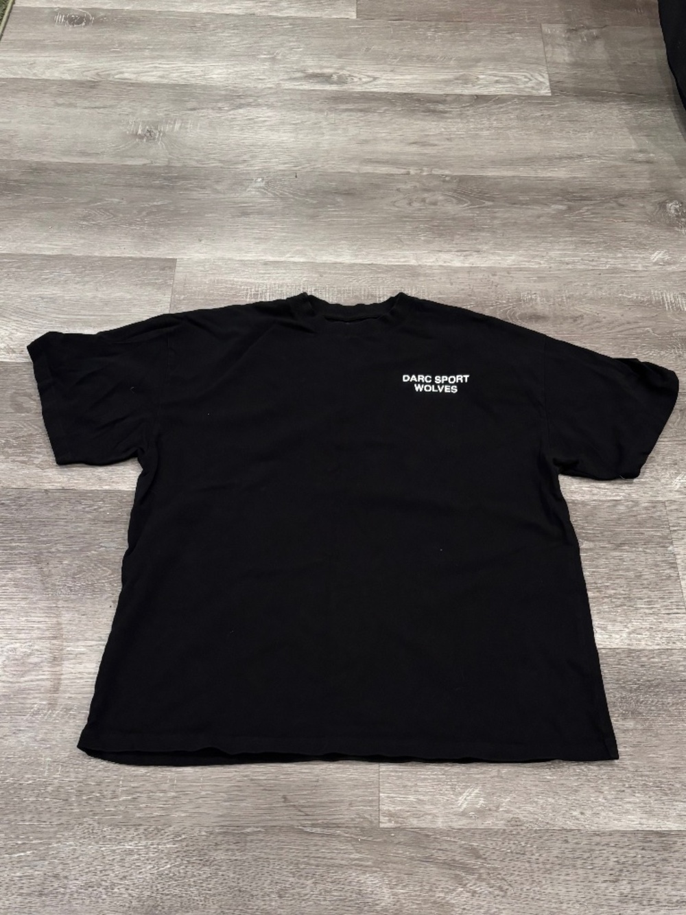 Darc Sport Wolves Only Us Logo T-Shirt Oversized Crew Black Short Sleeve Mens L - Picture 2 of 8